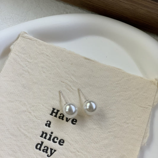 10mm シュワロフスキーパールのピアス(両耳用)