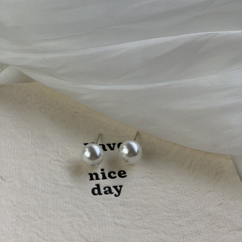 10mm シュワロフスキーパールのピアス(両耳用)