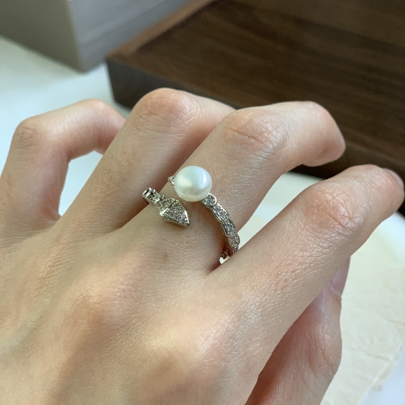 7-8mmヘビまんじゅうパールリング