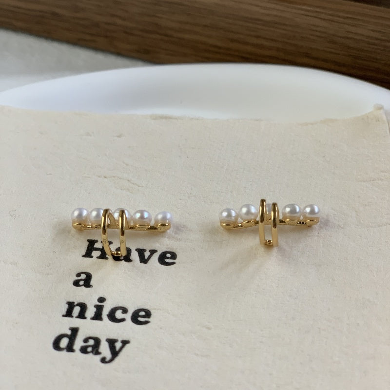 4mm クリップ式 まんじゅうパールイヤリング(両耳用)