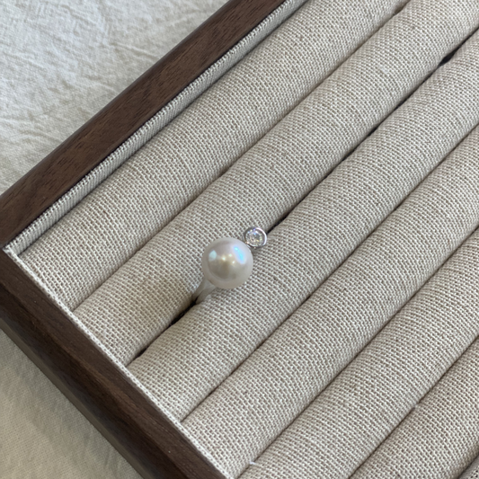 10mm淡水真珠 シルバー925 オープンリング|フリーサイズ