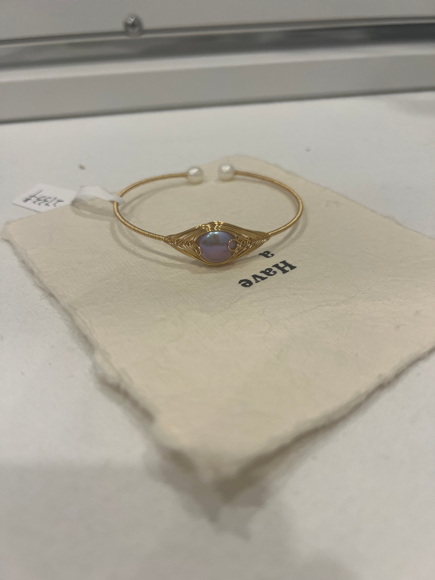 ハンドメイドDIY 巻き線パールブレスレット